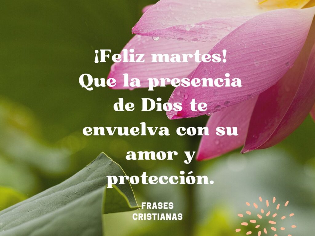 ¡Feliz martes! que la presencia de Dios te envuelva con su amor y perfección